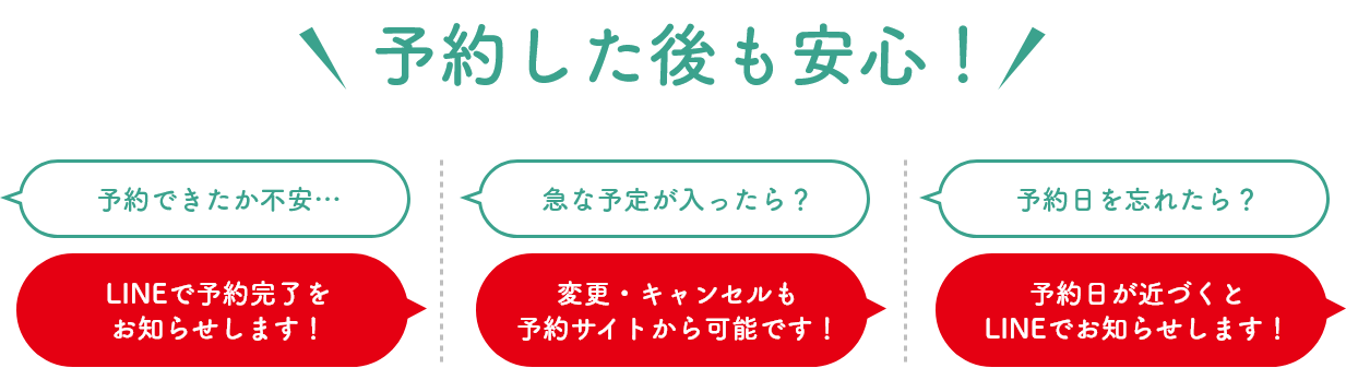 予約した後も安心！